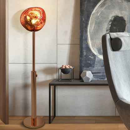 Lava Art Floor Lamp with LED, Dimmable, Copper Finish
