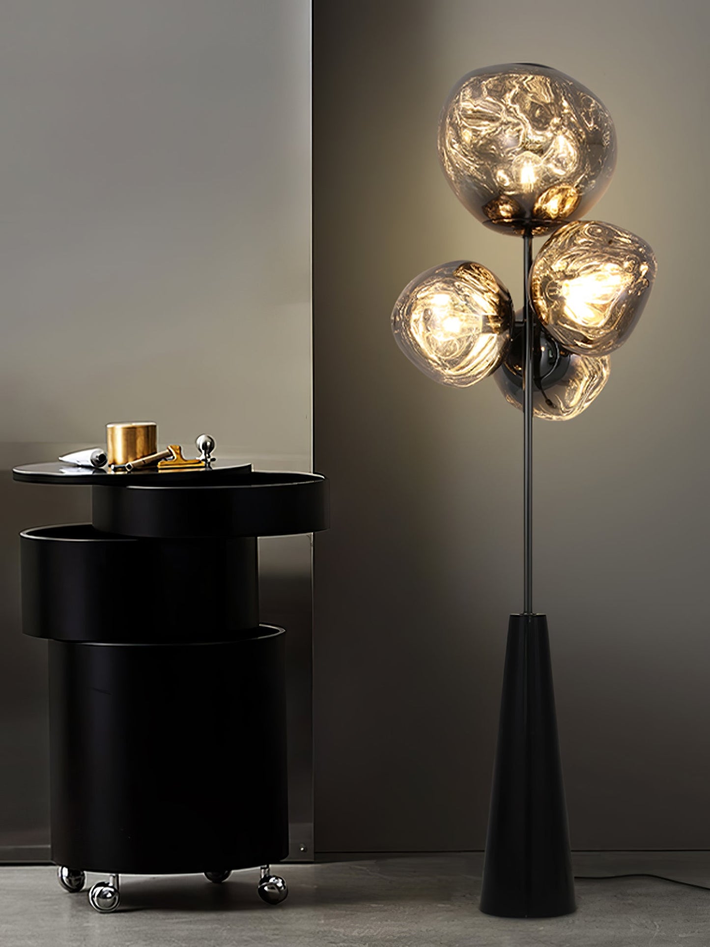 Lava Column Floor Lamp LED Indoor Lighting Chrome Black