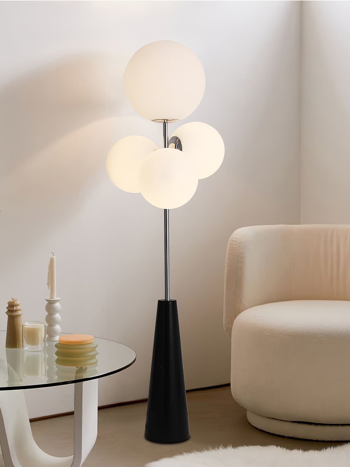 Lava Column Floor Lamp LED Indoor Lighting Chrome Black