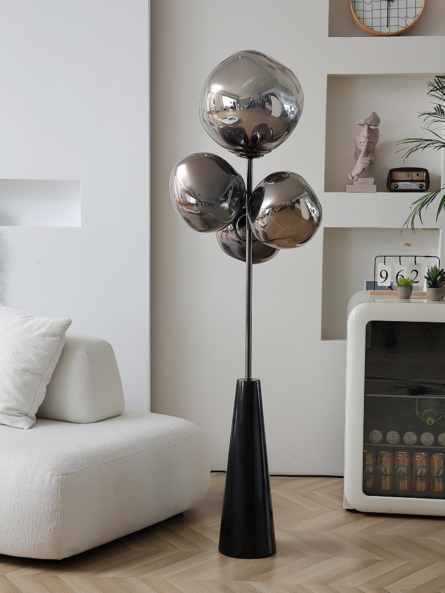 Lava Column Floor Lamp LED Indoor Lighting Chrome Black