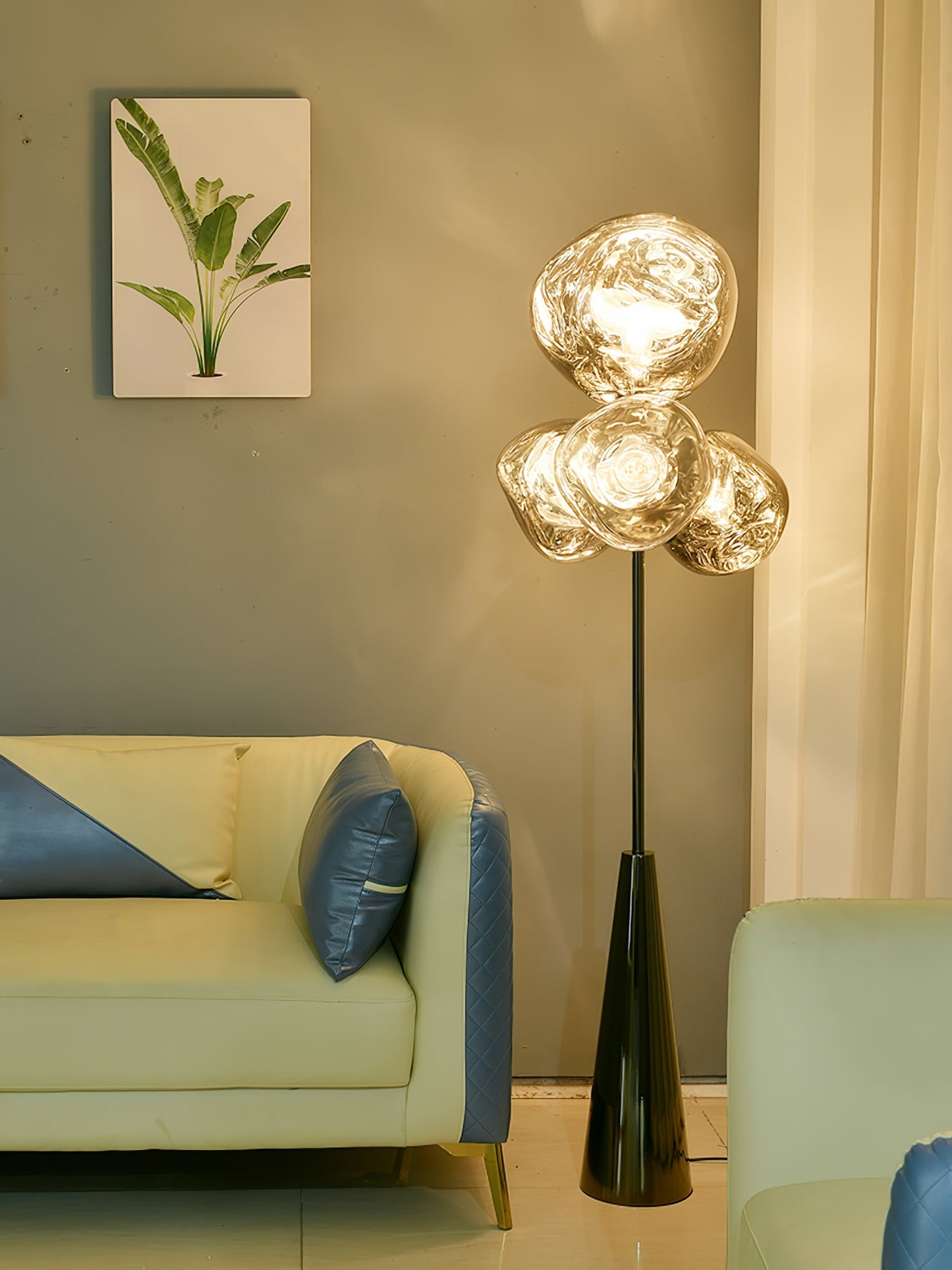 Lava Column Floor Lamp LED Indoor Lighting Chrome Black