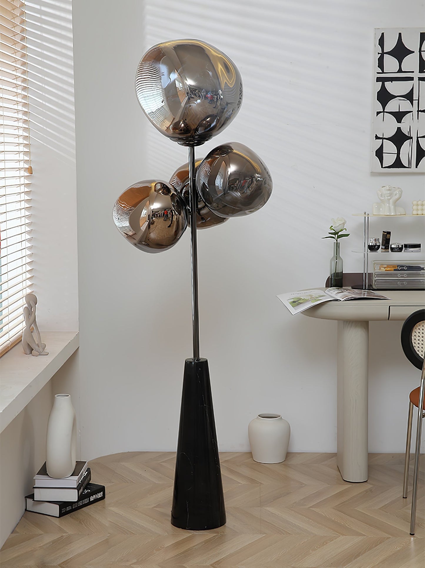 Lava Column Floor Lamp LED Indoor Lighting Chrome Black