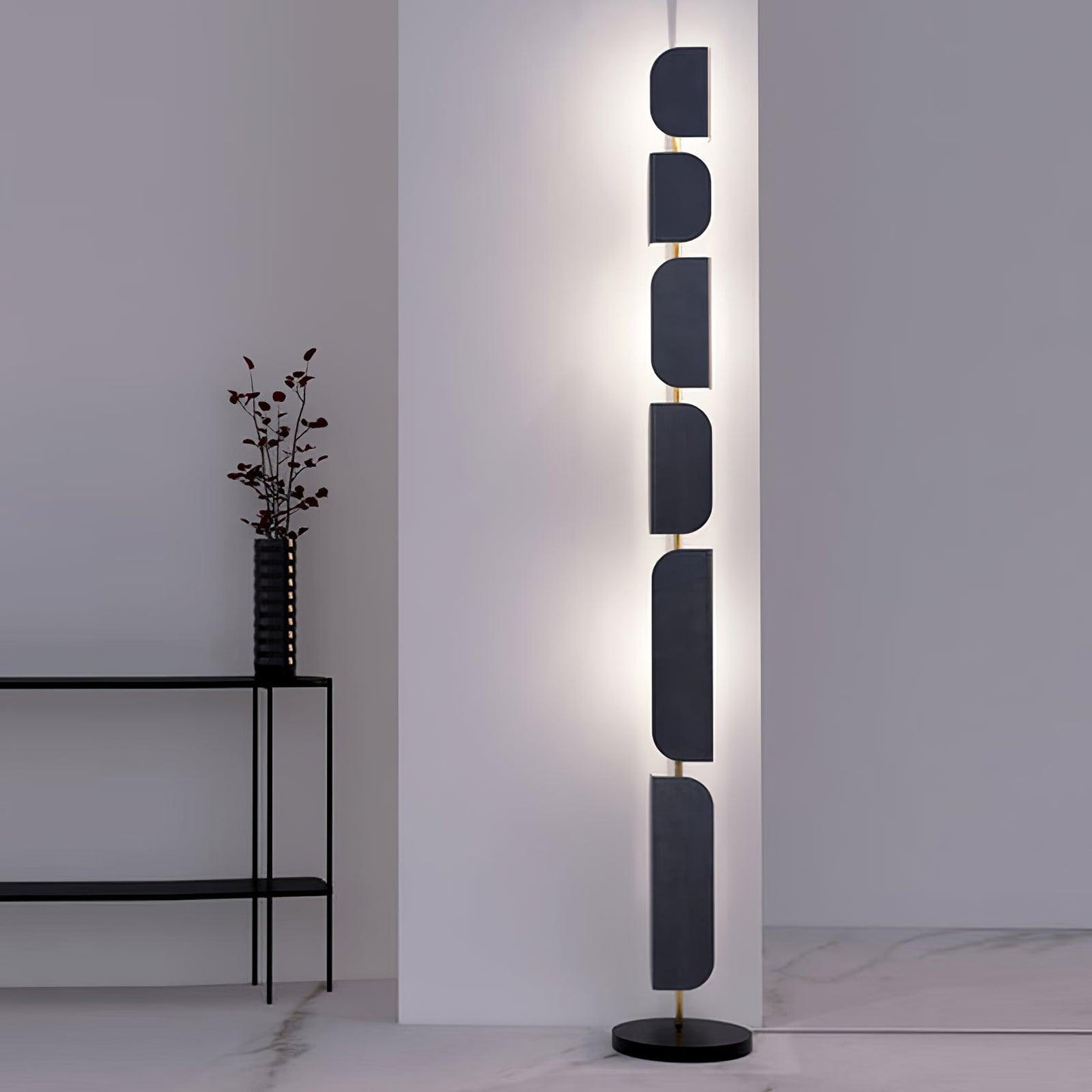 Leagan Floor Lamp - LED Metal Marble Indoor Light
