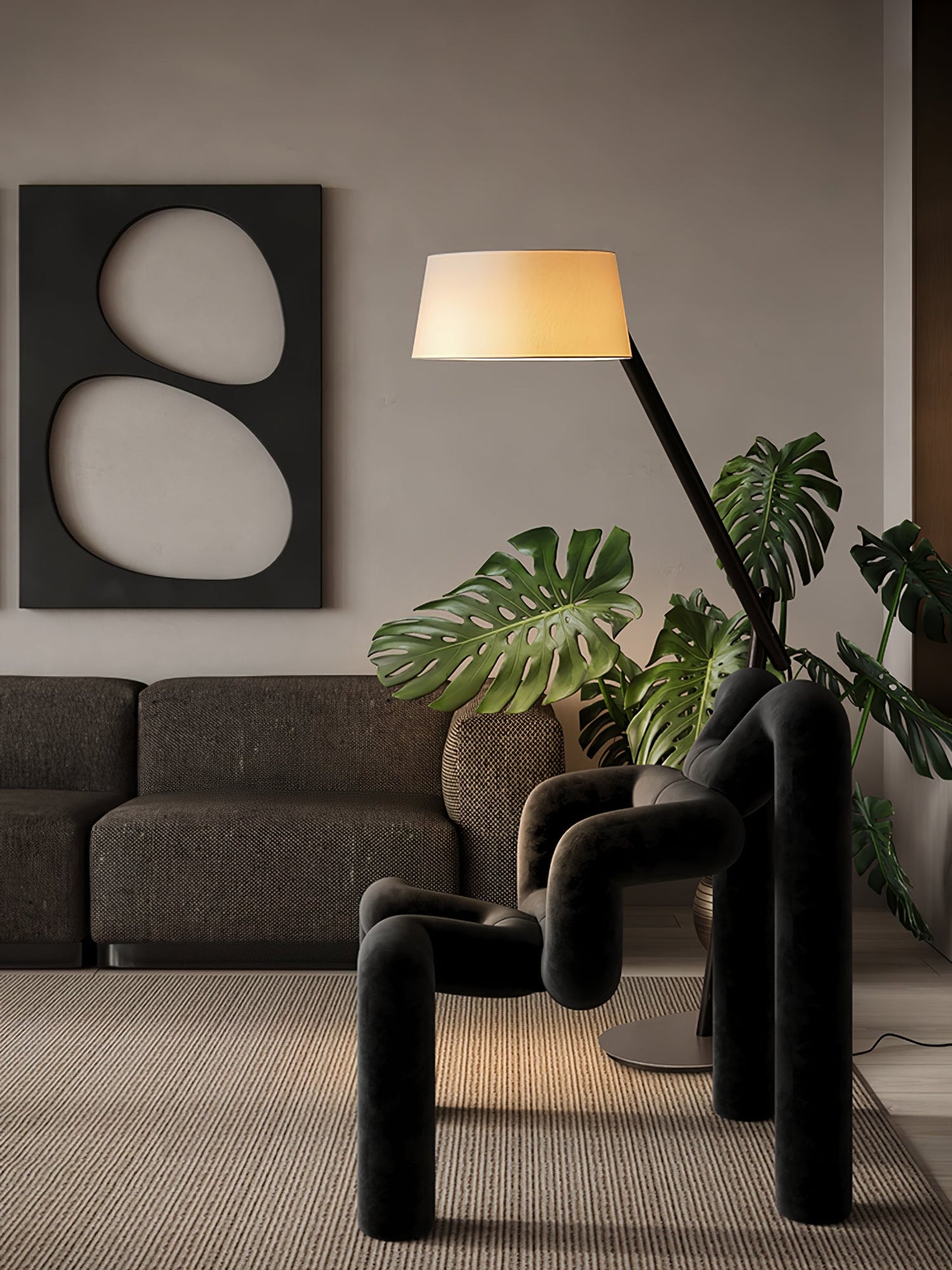 Lean Pivot Floor Lamp with Adjustable Arm LED Light