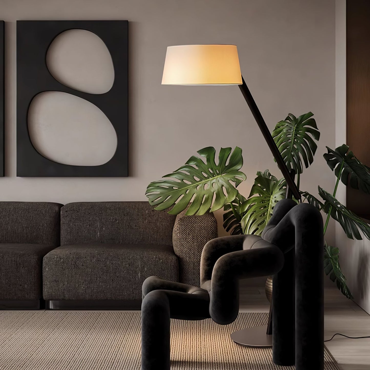 Lean Pivot Floor Lamp with Adjustable Arm LED Light