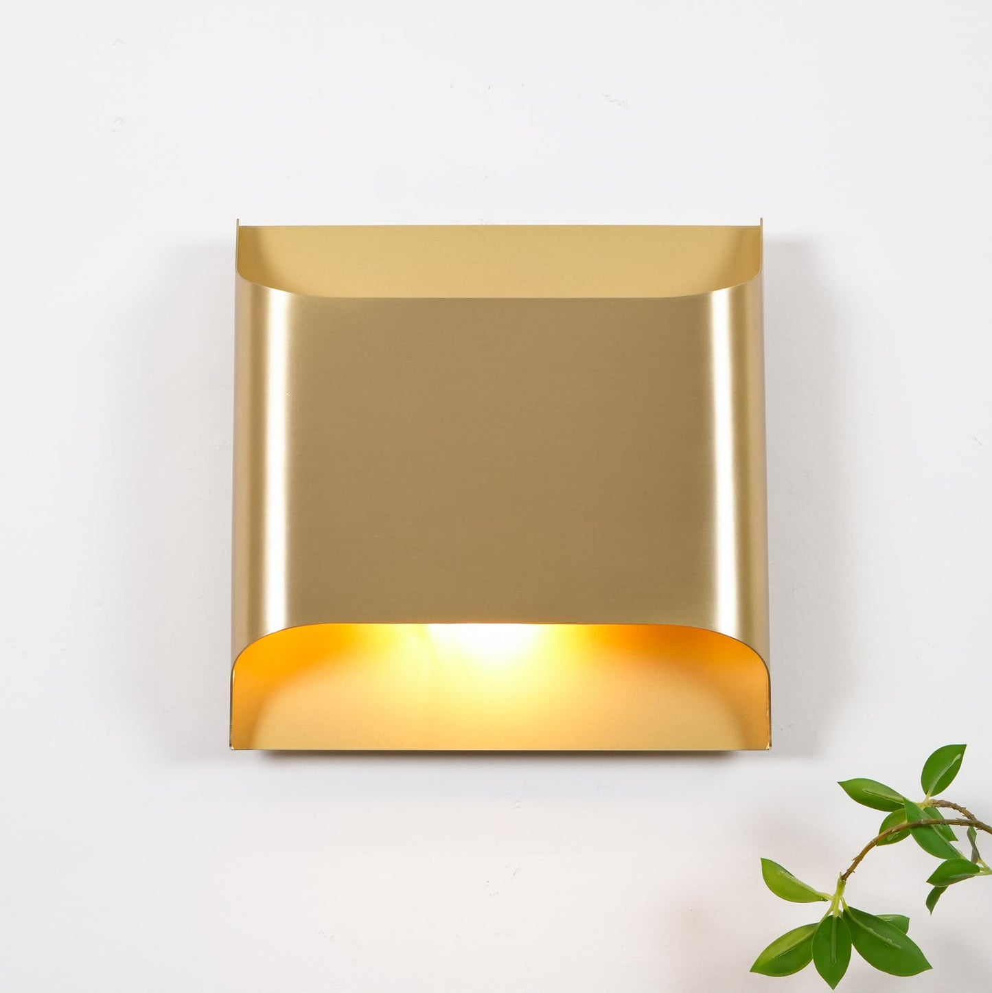 Leclerc Brass Wall Lamp LED Indoor Lighting Fixture Set of 2