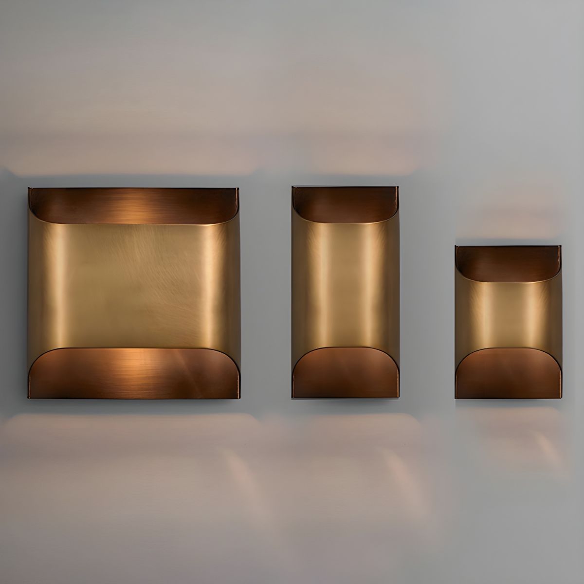Leclerc Brass Wall Lamp LED Indoor Lighting Fixture Set of 2
