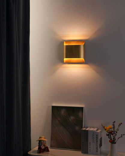 Leclerc Brass Wall Lamp LED Indoor Lighting Fixture Set of 2