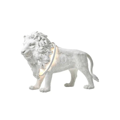 Leo Lion Sculpture Floor Lamp with LED Warm Light