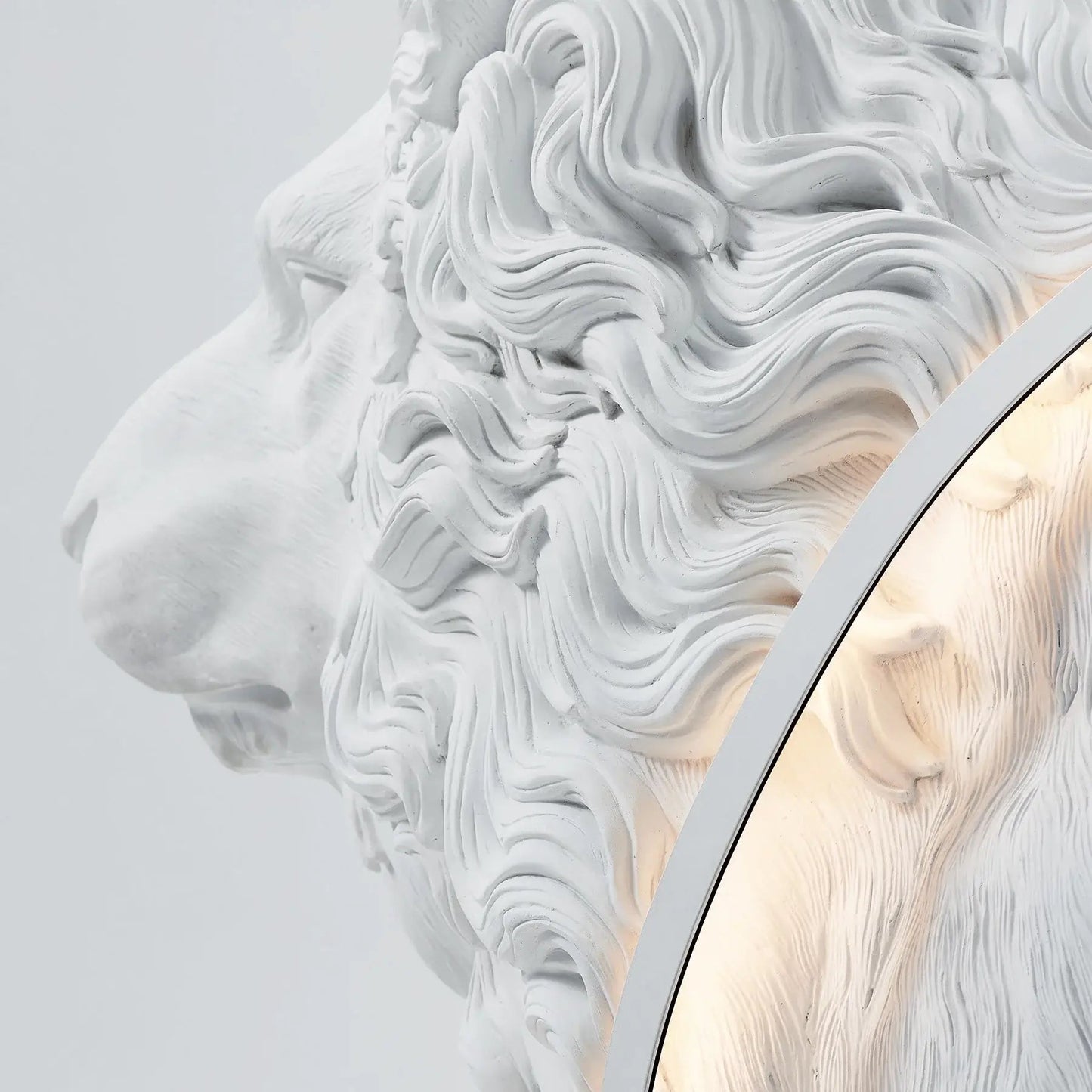 Leo Lion Sculpture Floor Lamp with LED Warm Light