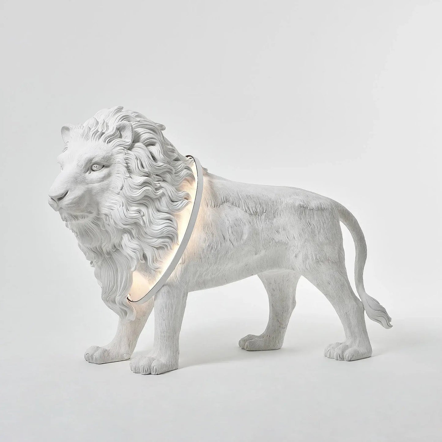 Leo Lion Sculpture Floor Lamp with LED Warm Light