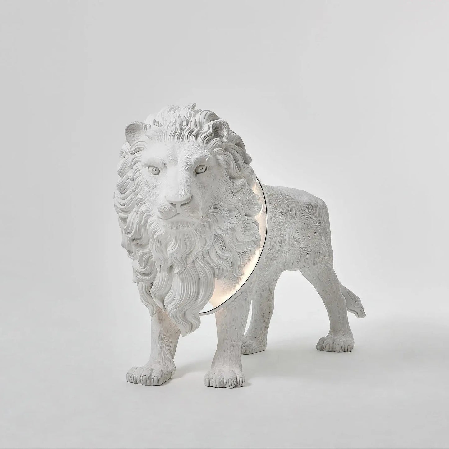Leo Lion Sculpture Floor Lamp with LED Warm Light