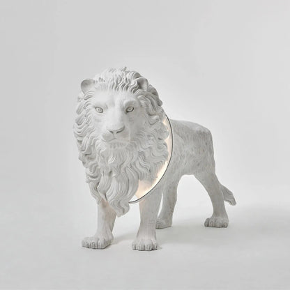 Leo Lion Sculpture Floor Lamp with LED Warm Light