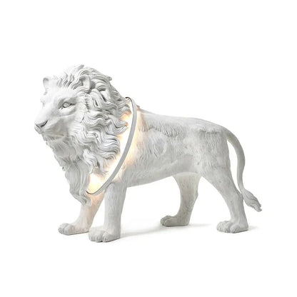 Leo Lion Sculpture Floor Lamp with LED Warm Light