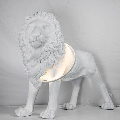Leo Lion Sculpture Floor Lamp with LED Warm Light