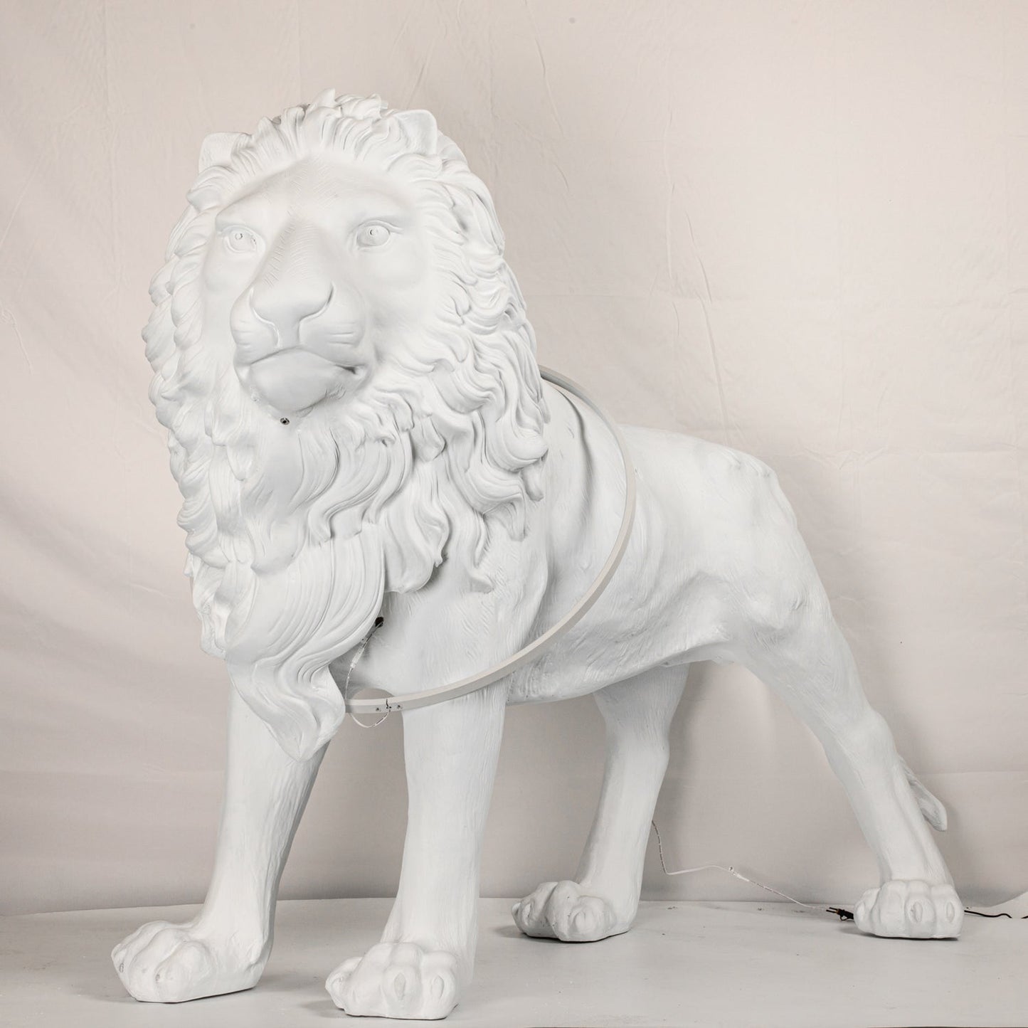 Leo Lion Sculpture Floor Lamp with LED Warm Light