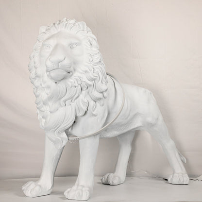 Leo Lion Sculpture Floor Lamp with LED Warm Light