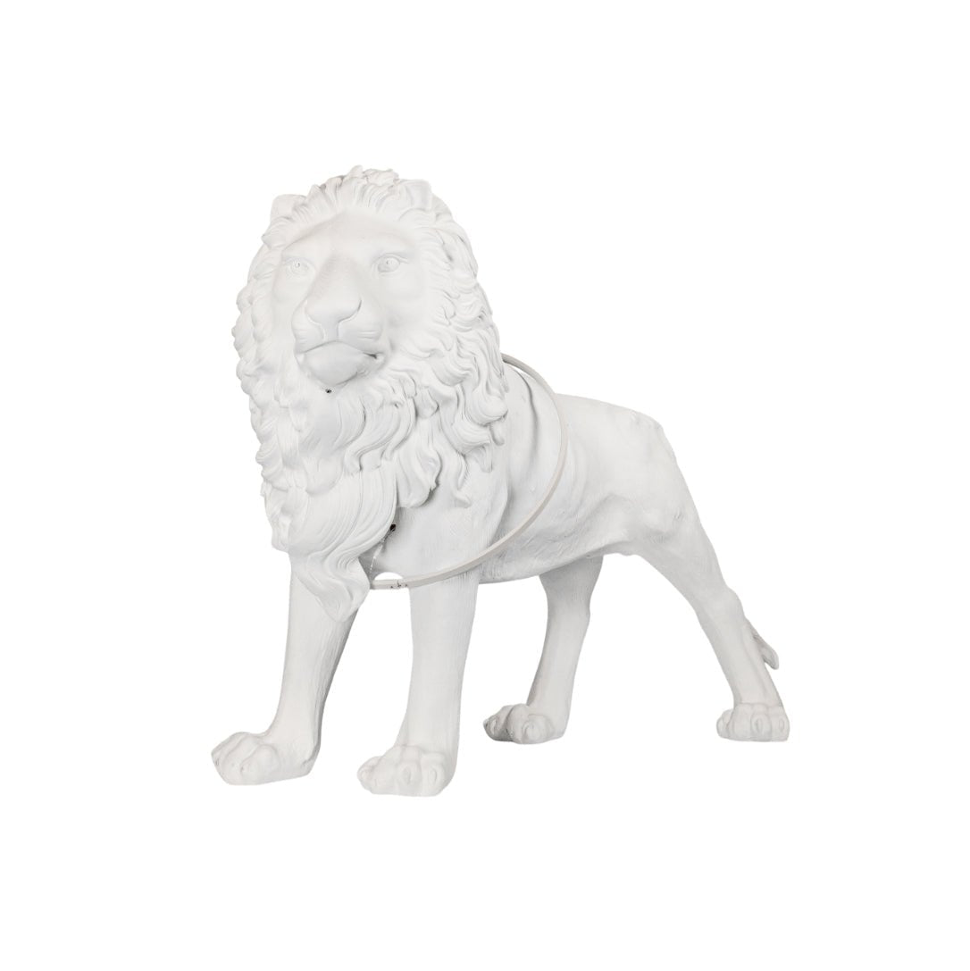 Leo Lion Sculpture Floor Lamp with LED Warm Light
