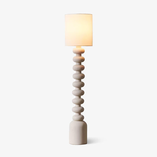 Leona Floor Lamp with Textured Base and Drum Shade