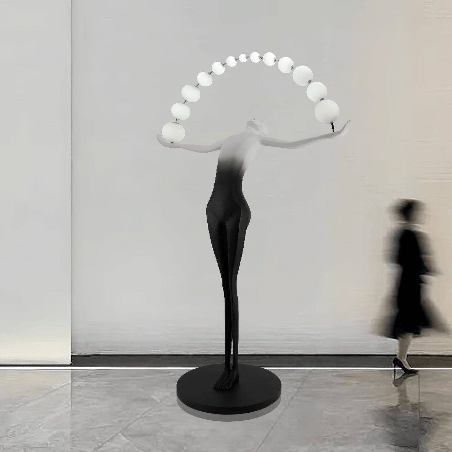 Statue of Liberty Floor Lamp with LED Light - Black Design