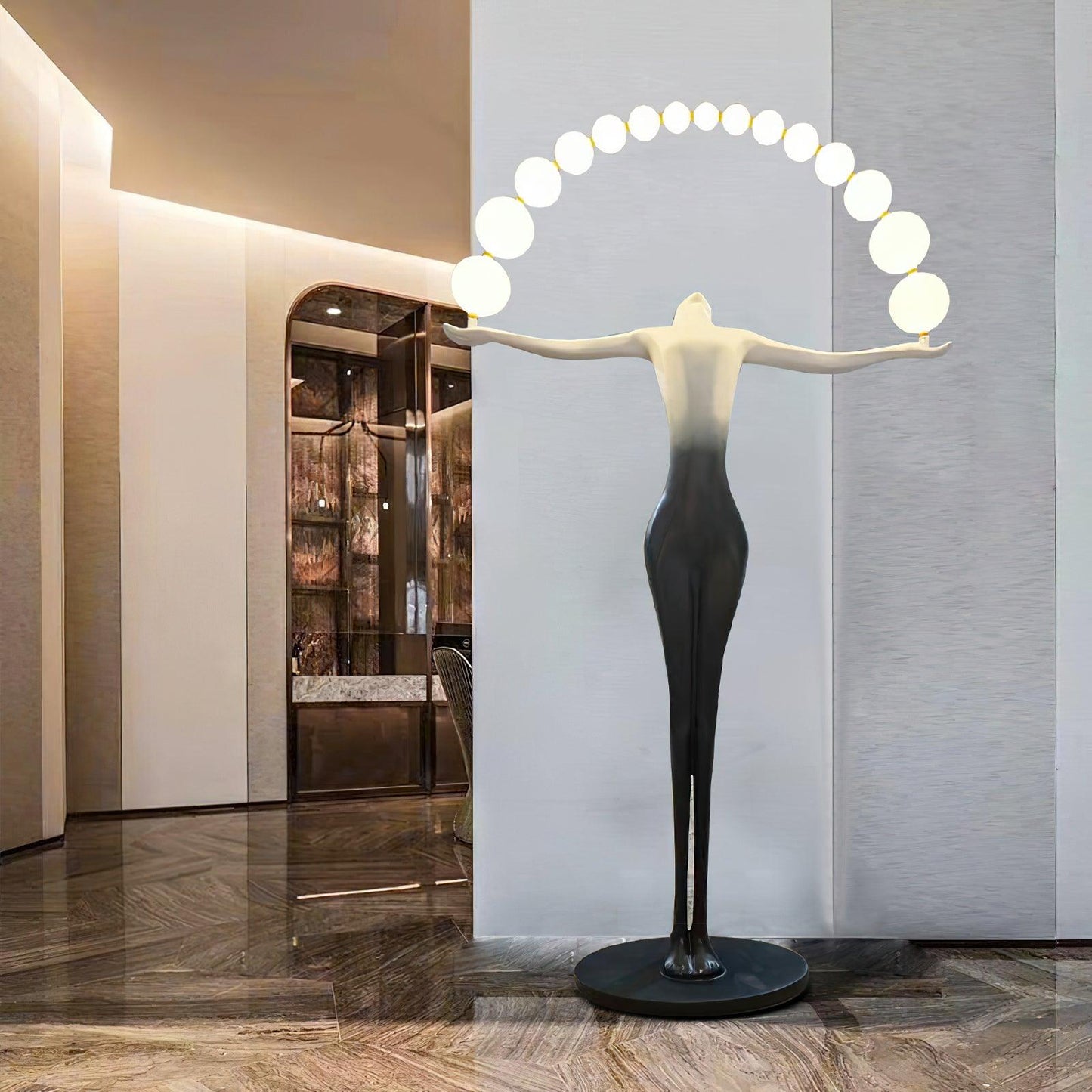 Statue of Liberty Floor Lamp with LED Light - Black Design