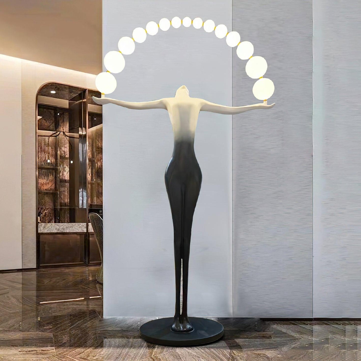 Statue of Liberty Floor Lamp with LED Light - Black Design