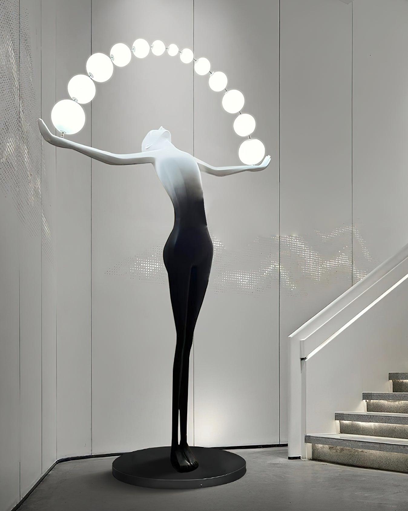 Statue of Liberty Floor Lamp with LED Light - Black Design