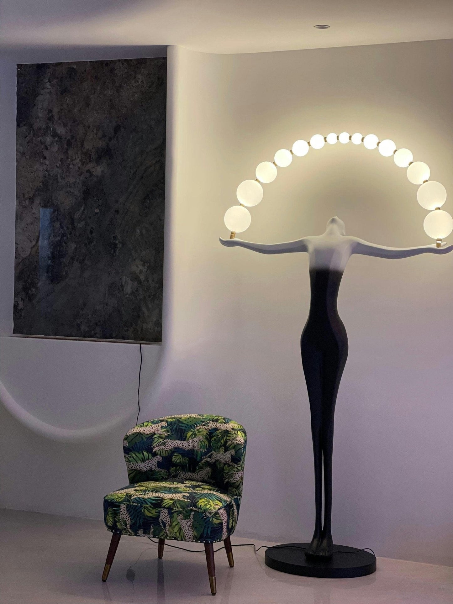 Statue of Liberty Floor Lamp with LED Light - Black Design