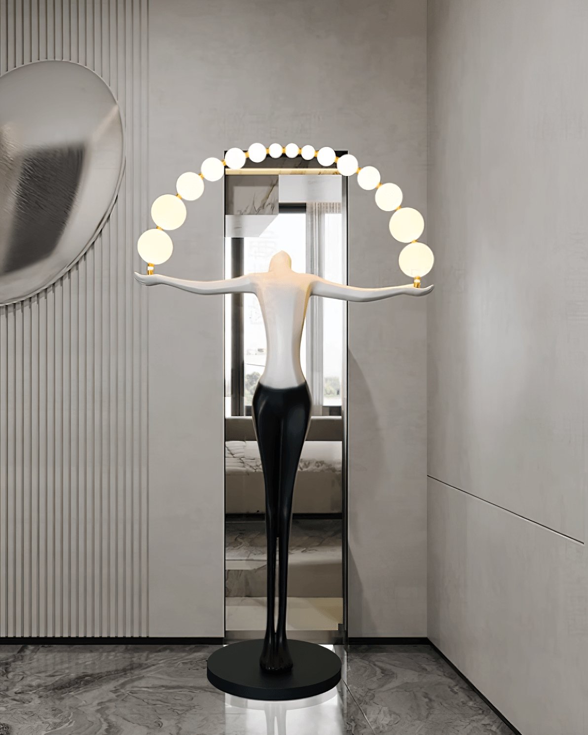 Statue of Liberty Floor Lamp with LED Light - Black Design