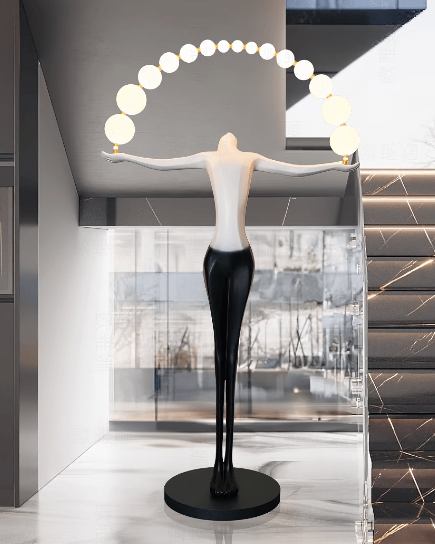 Statue of Liberty Floor Lamp with LED Light - Black Design