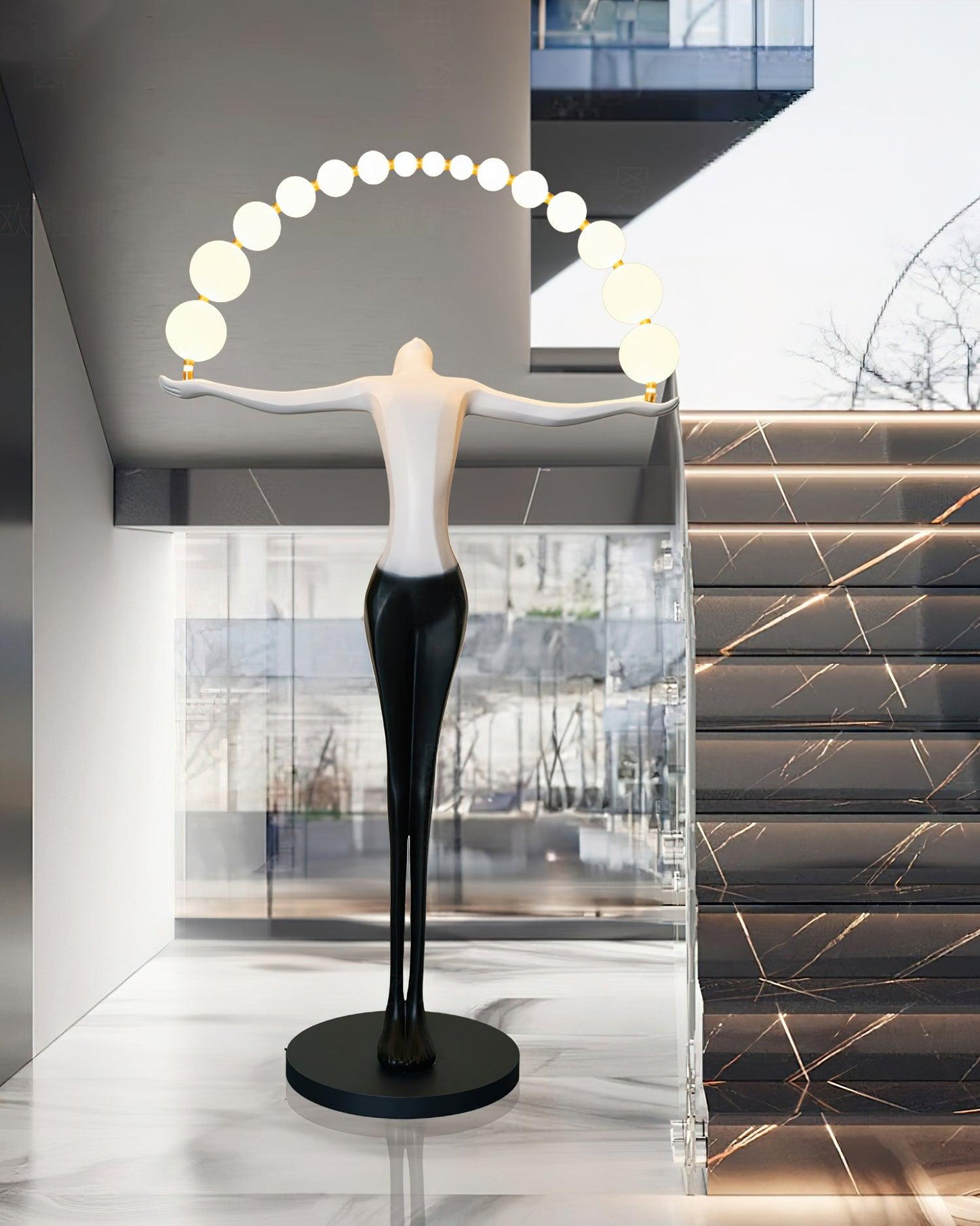 Statue of Liberty Floor Lamp with LED Light - Black Design
