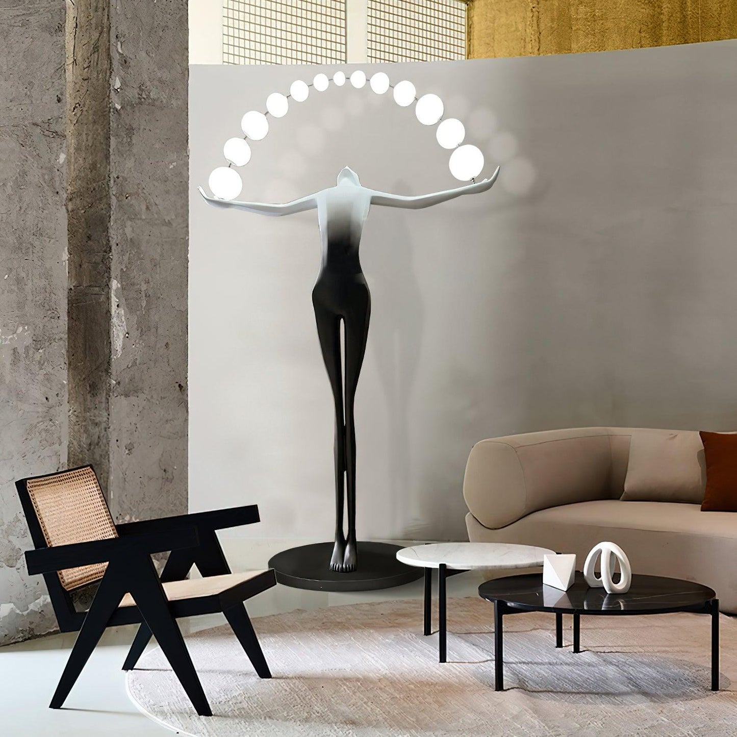 Statue of Liberty Floor Lamp with LED Light - Black Design