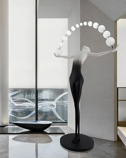 Statue of Liberty Floor Lamp with LED Light - Black Design