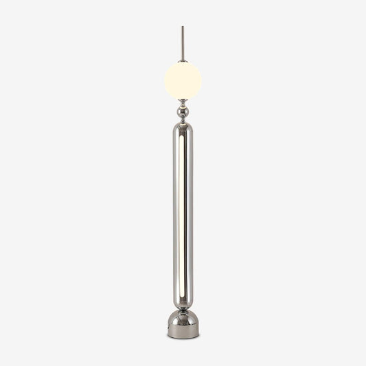 Lightning Rod Floor Lamp with LED White Shade - Chrome Finish