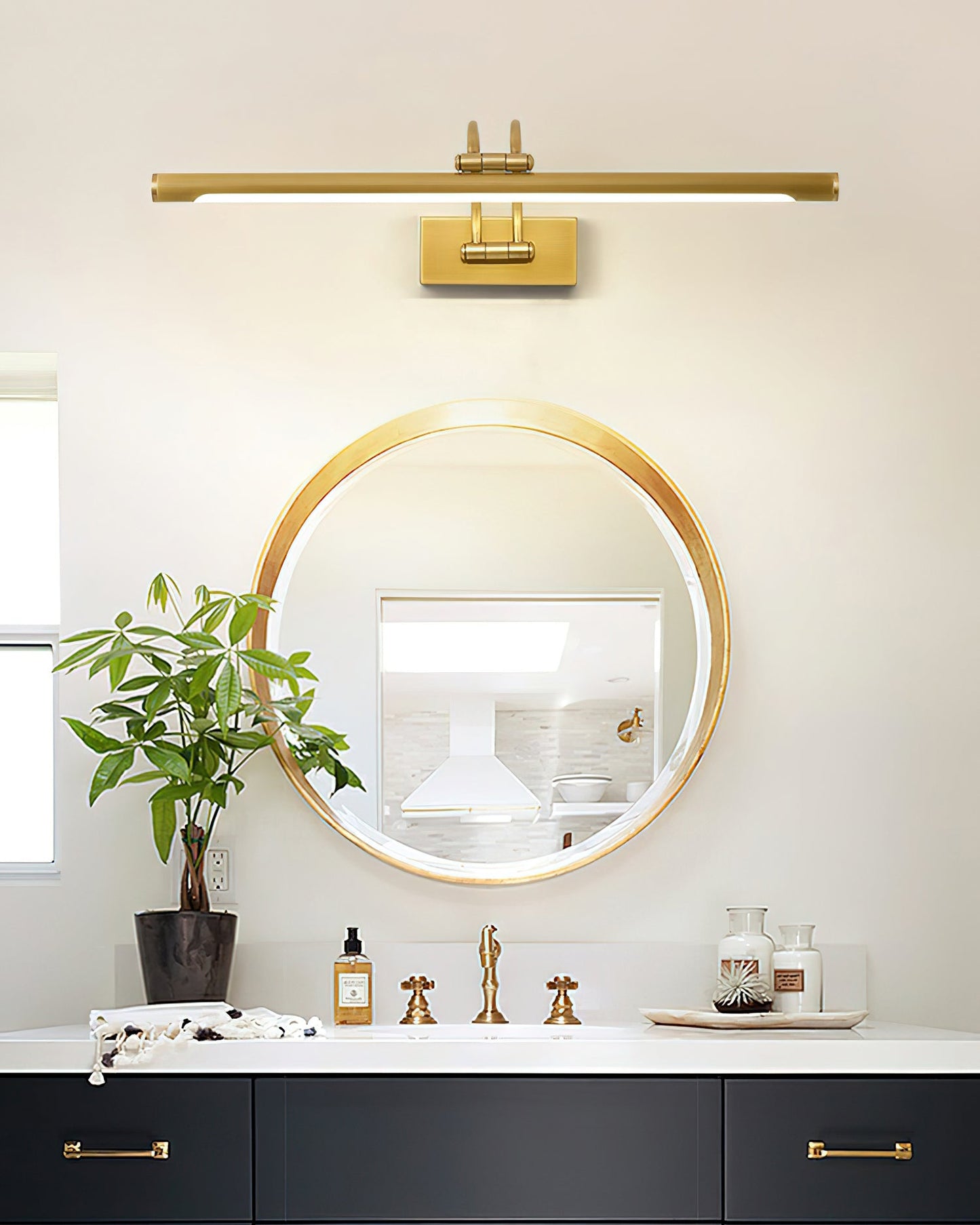 Linear Vanity Wall Light with Integrated LED, Modern Design