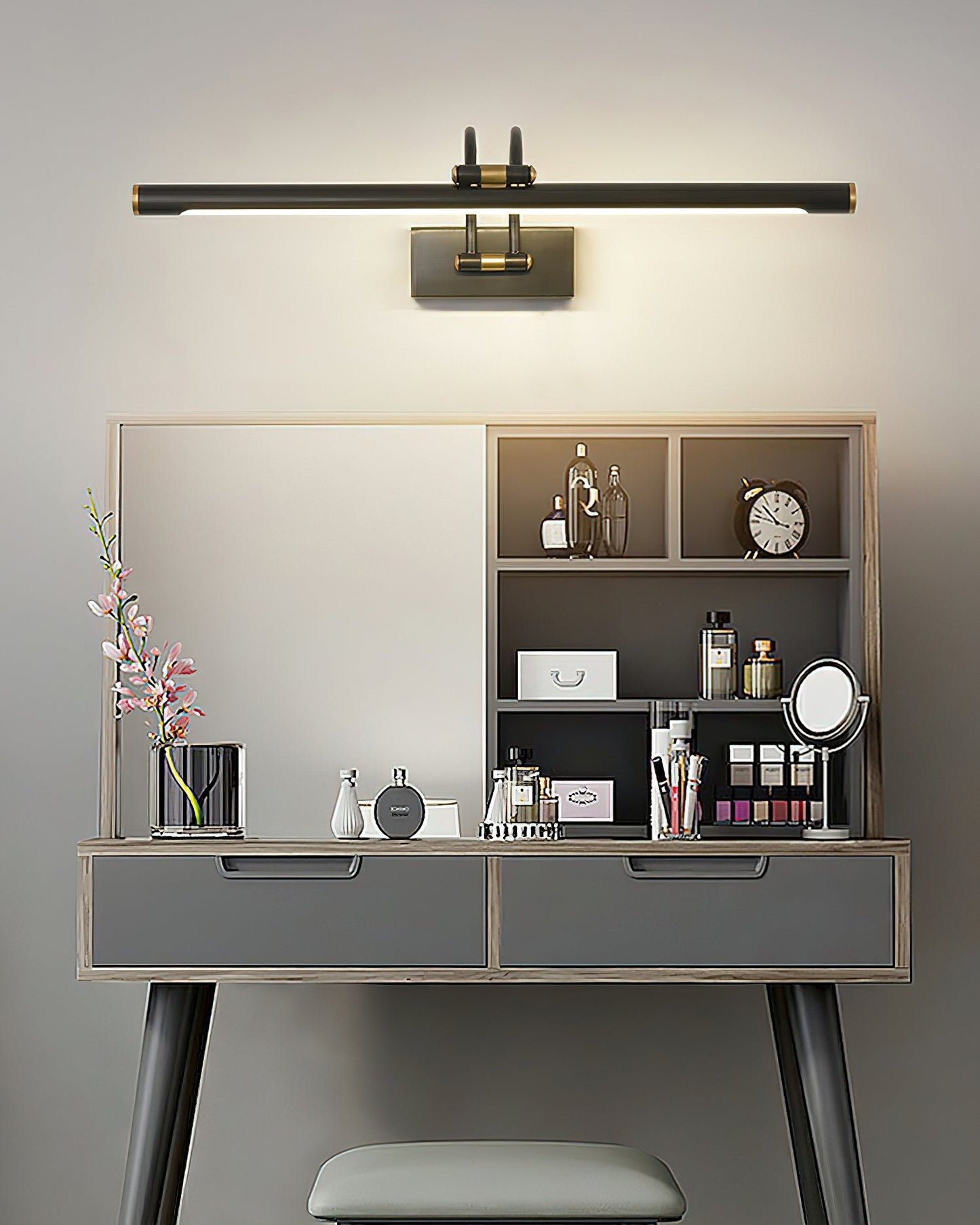 Linear Vanity Wall Light with Integrated LED, Modern Design