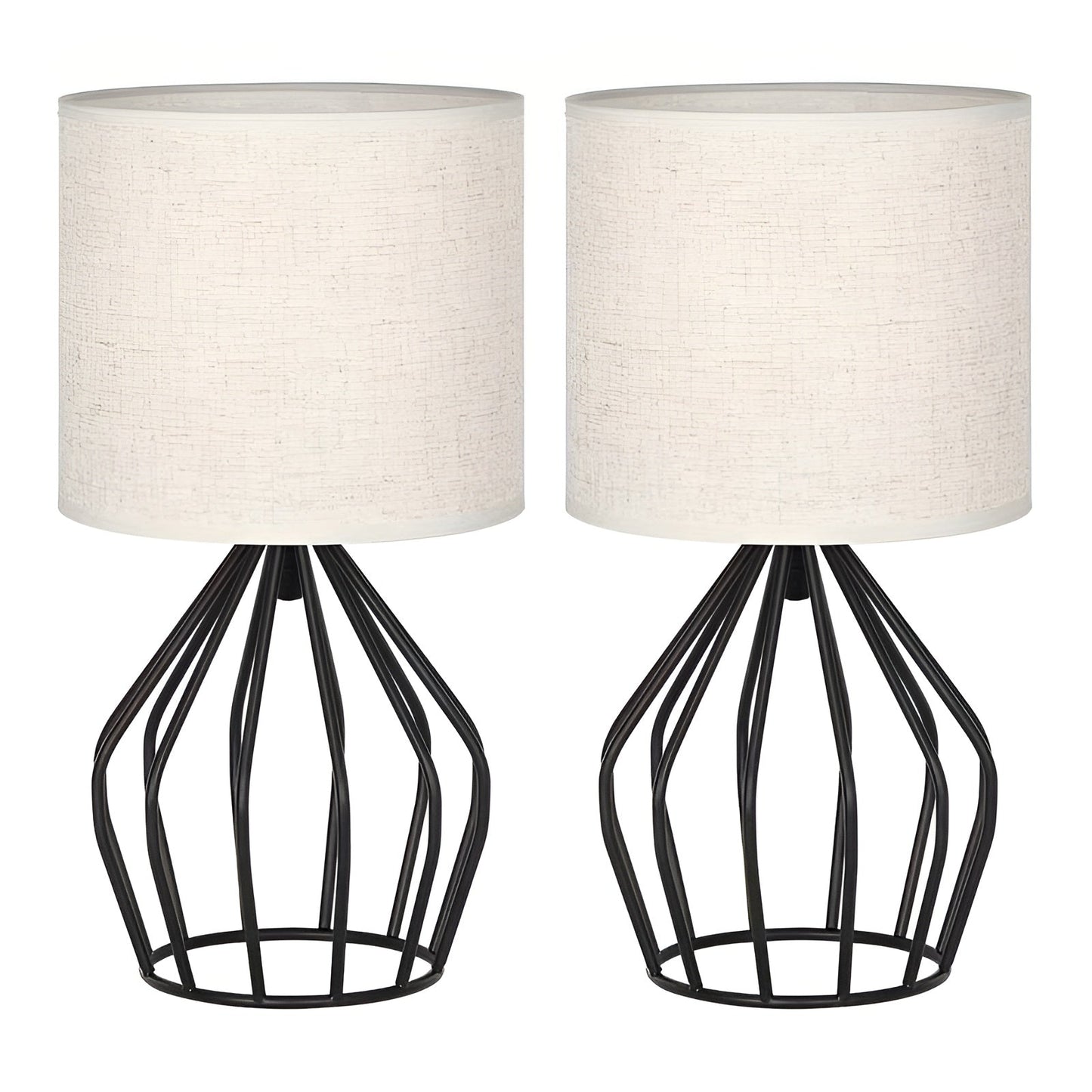 Desk Lamp with Linen Shade and Metal Base – Perfect Lighting