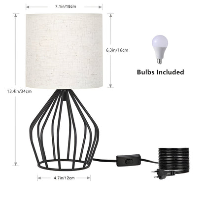 Desk Lamp with Linen Shade and Metal Base – Perfect Lighting