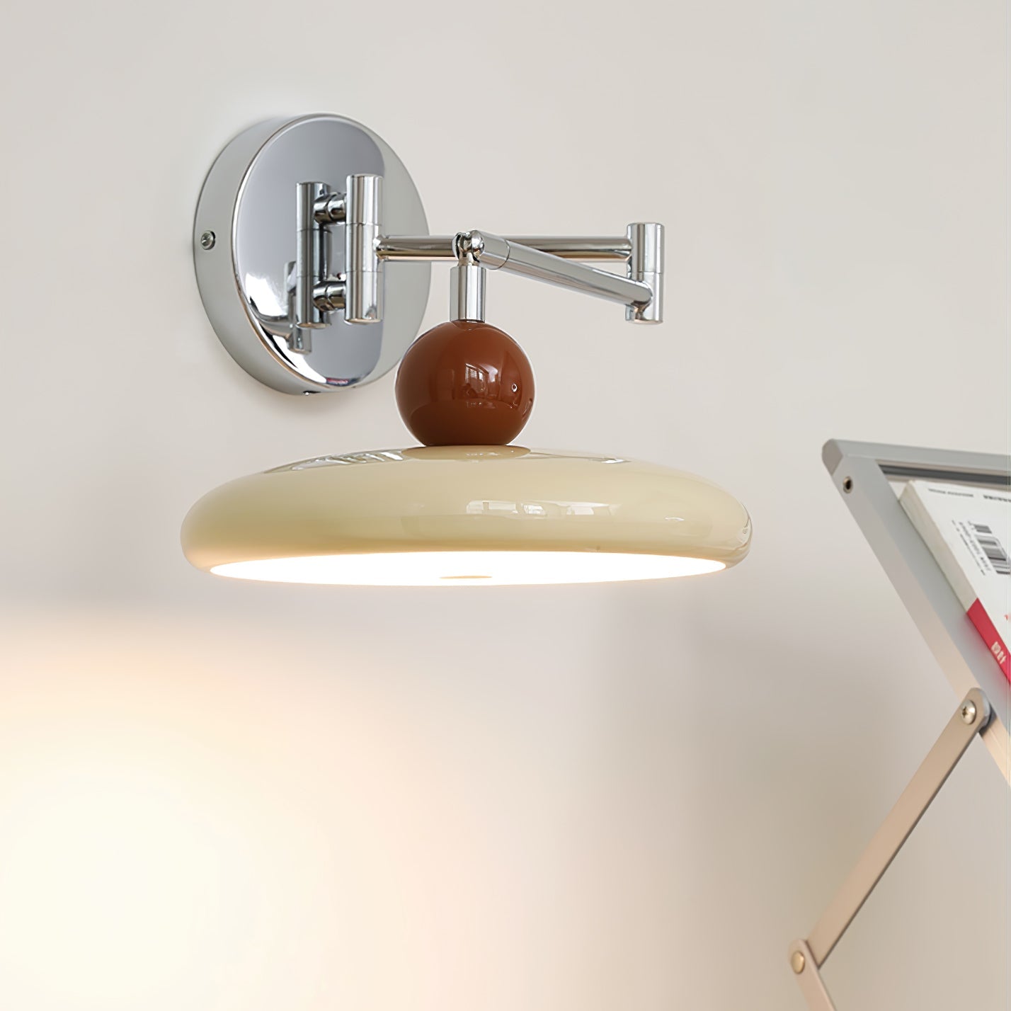 Lola Swing Arm Wall Lamp with LED Light - Chrome Finish