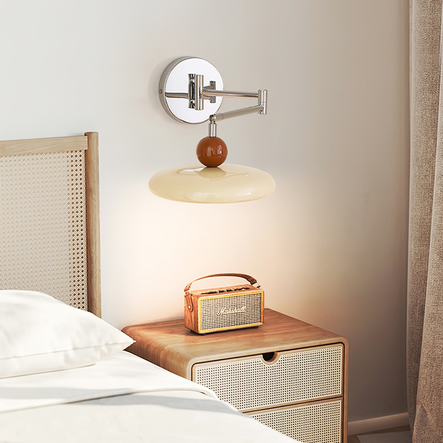 Lola Swing Arm Wall Lamp with LED Light - Chrome Finish
