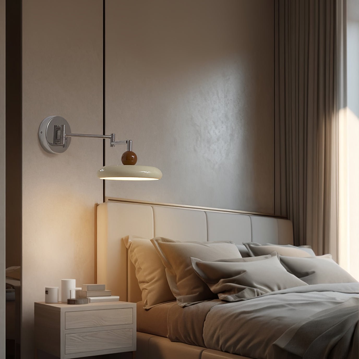 Lola Swing Arm Wall Lamp with LED Light - Chrome Finish