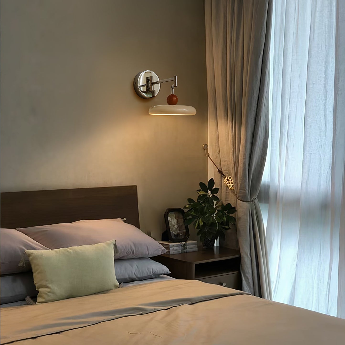 Lola Swing Arm Wall Lamp with LED Light - Chrome Finish