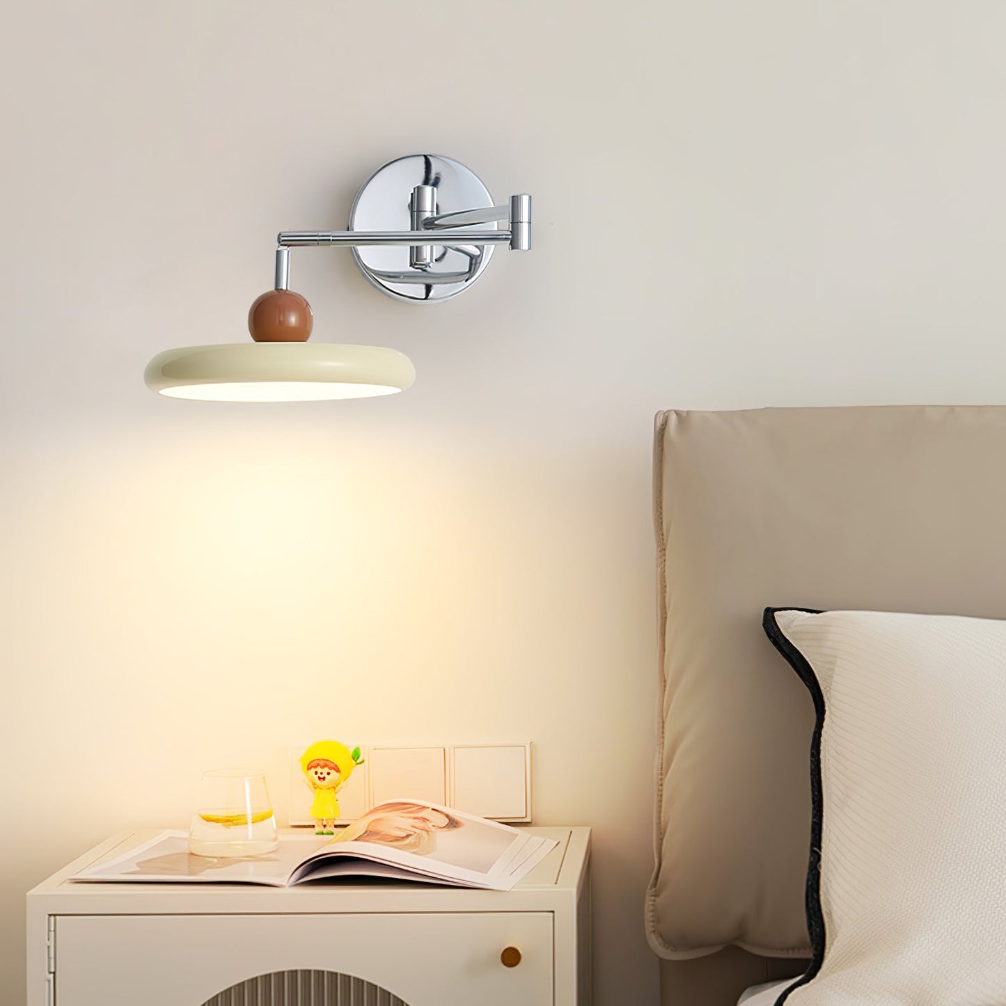 Lola Swing Arm Wall Lamp with LED Light - Chrome Finish