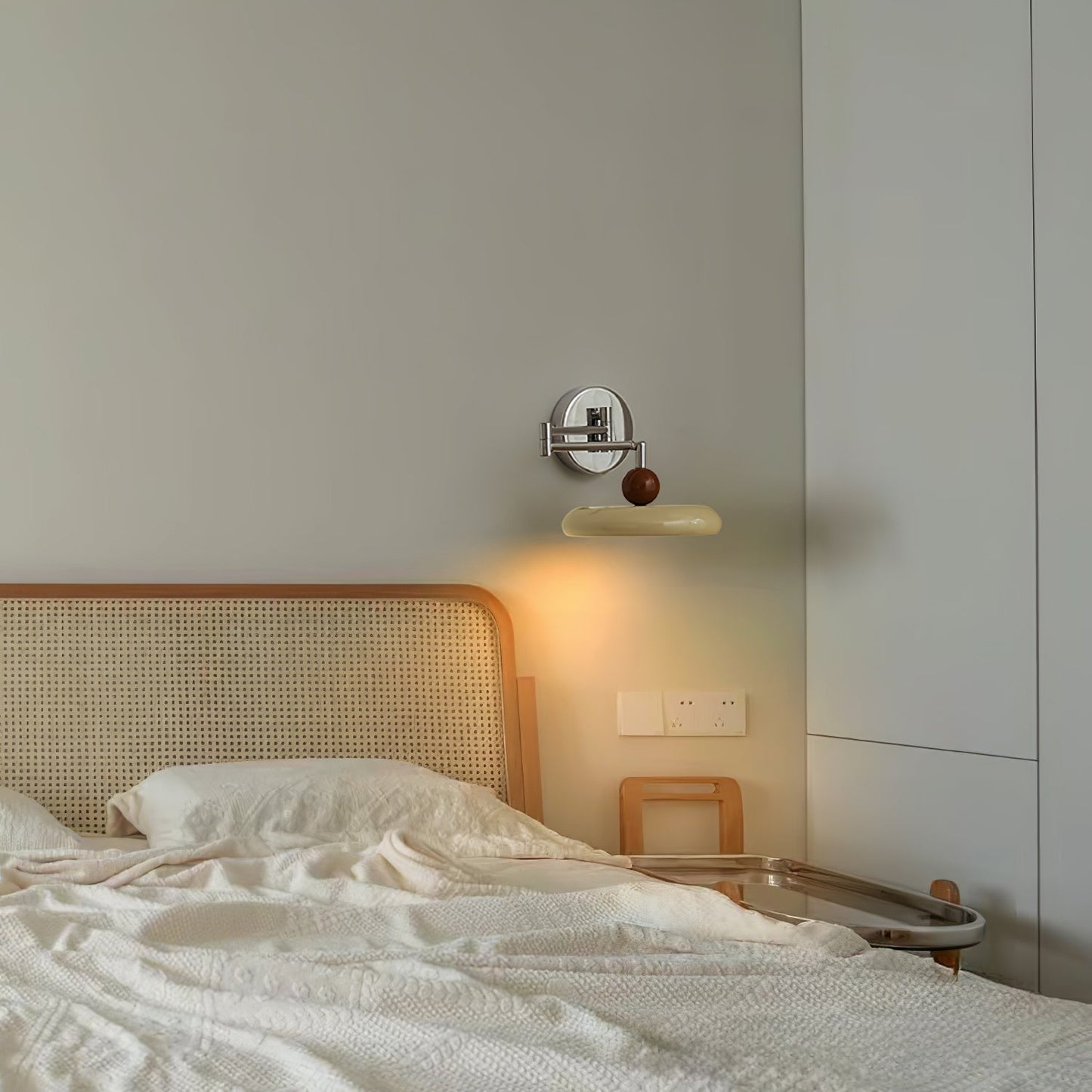 Lola Swing Arm Wall Lamp with LED Light - Chrome Finish