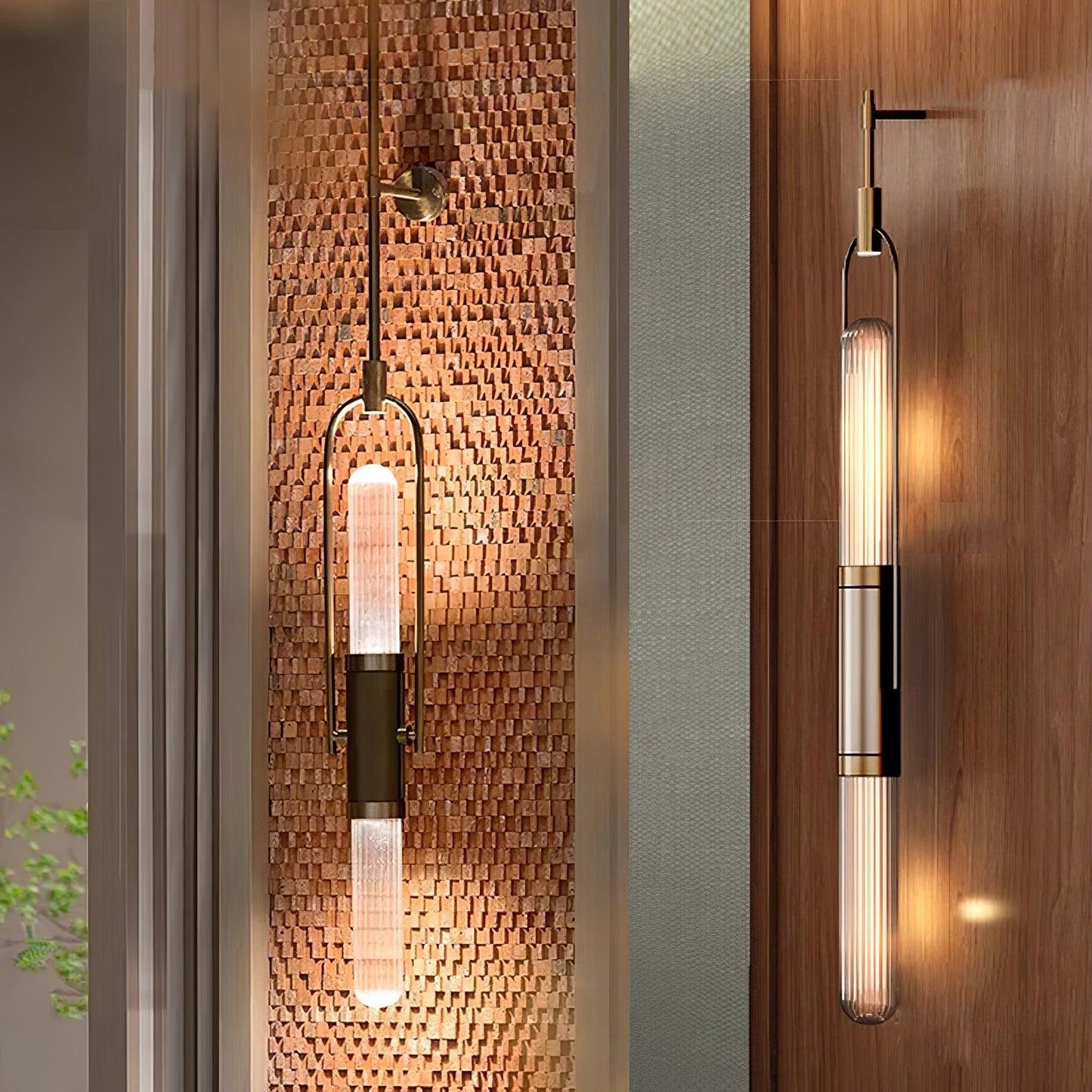 Long Arc Glass Wall Lamp - Modern LED Indoor Sconce