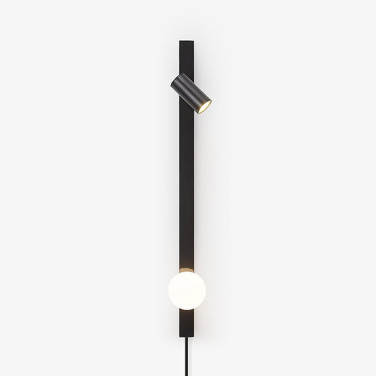 Long Arm Plug-in Wall Light with Brass Finish and LED
