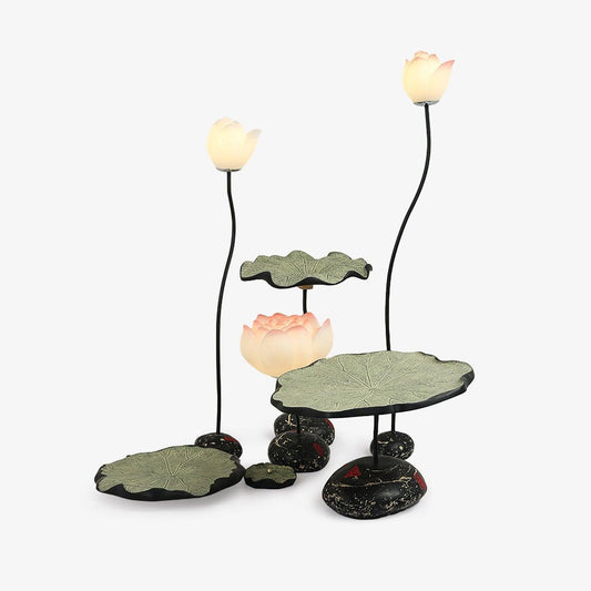 Lotus Floor Lamp with LED, Indoor Floral Design, Pink