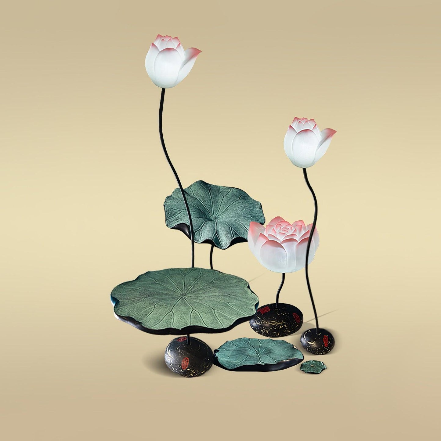 Lotus Floor Lamp with LED, Indoor Floral Design, Pink