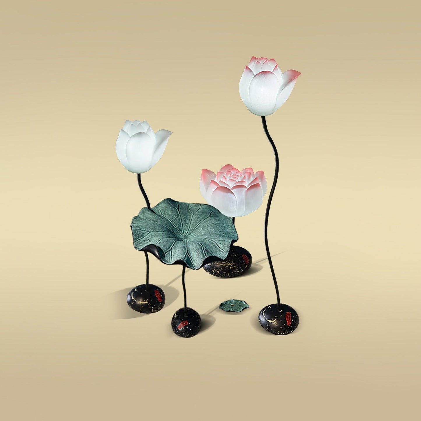 Lotus Floor Lamp with LED, Indoor Floral Design, Pink