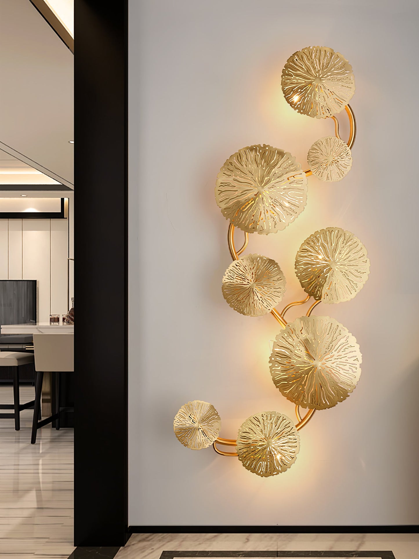 Lotus Leaf Wall Sconce LED Light Fixture for Indoor Use